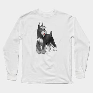 Dog - Schnauzer - Black and Silver Long Sleeve T-Shirt